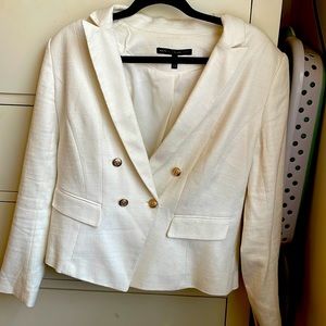 Off white tweed blazer by White House Black Market